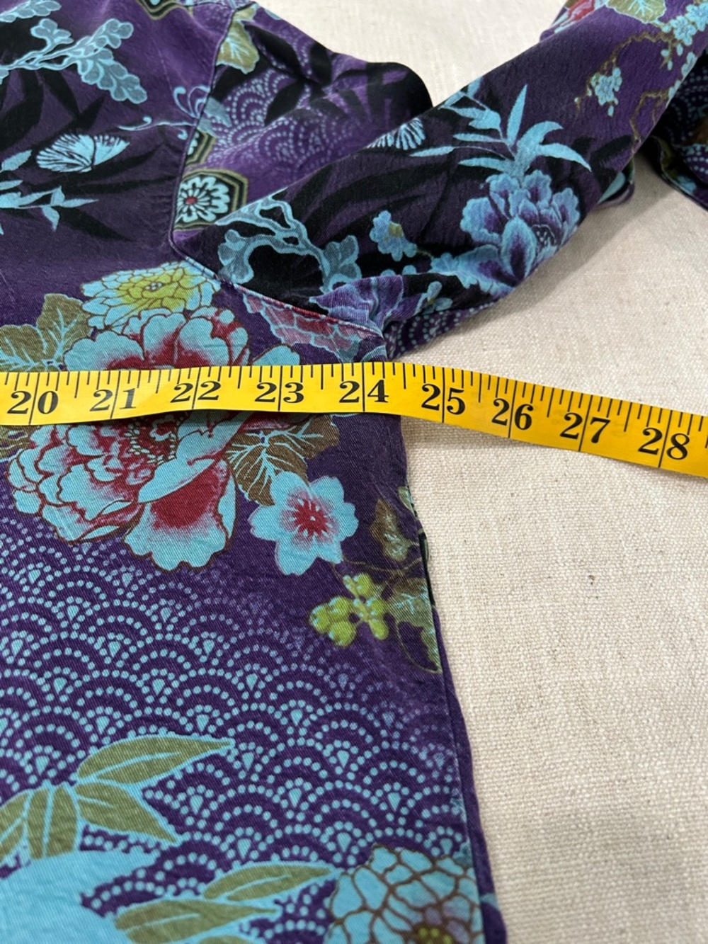 Tianello Aida Blouse Women’s M Vibrant Purple Floral Tencel Button-Up - Picture 10 of 16